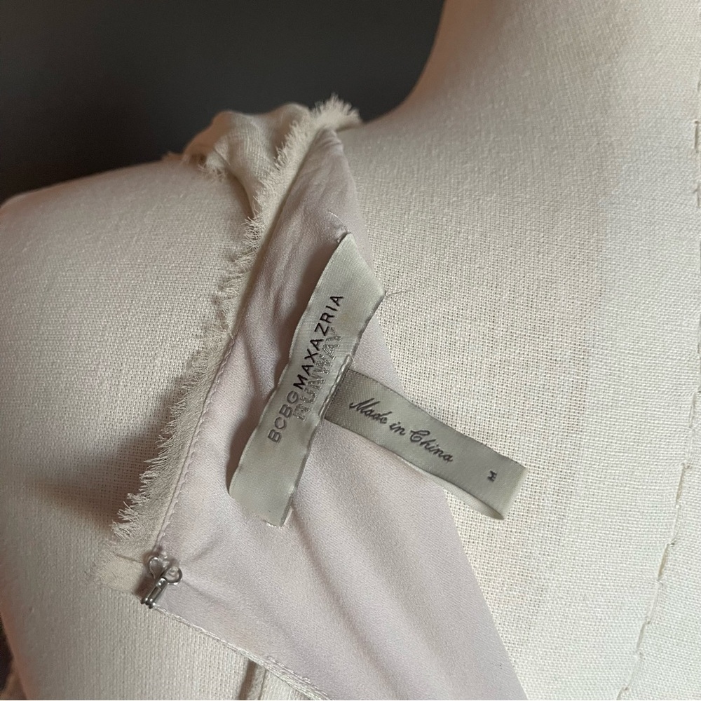 BCBGMaxAzria Runway Simona Silk Linen Eyelet Lace Mini Dress Romantic Angelcore - Picture 8 of 10